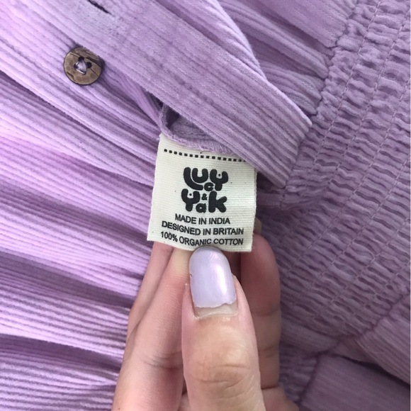 Lucy & Yak Eddie Jumpsuit Organic Cotton Corduroy Lavender Purple Size Small - Picture 15 of 16